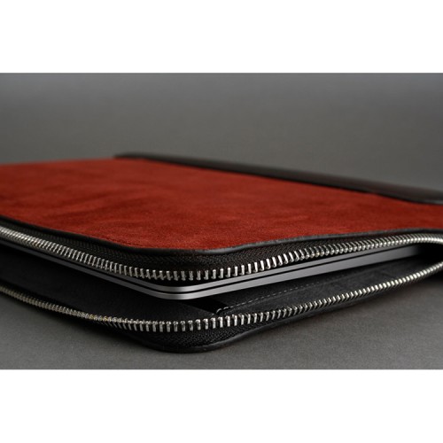 Чехол-папка Bustha Zip Folio Suede/Leather для MacBook Air 13 | Pro 13 (2018/22), Maroon