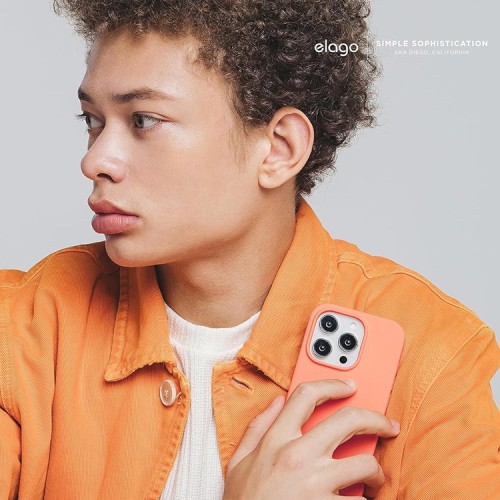 Elago для iPhone 14 Pro чехол Soft silicone (Liquid) Salmon