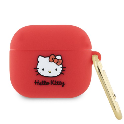Hello Kitty для Airpods 3 чехол Liquid silicone 3D Rubber Kitty Head Fuchsia