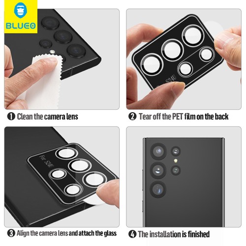 BlueO стекло для Galaxy S24 Ultra, Camera lens Armor metal 5 шт. Black
