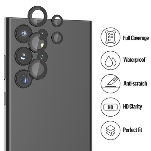 BlueO стекло для Galaxy S24 Ultra, Camera lens Armor metal 5 шт. Black