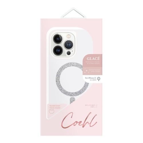 Uniq для iPhone 15 чехол COEHL Glace Silver (MagSafe)