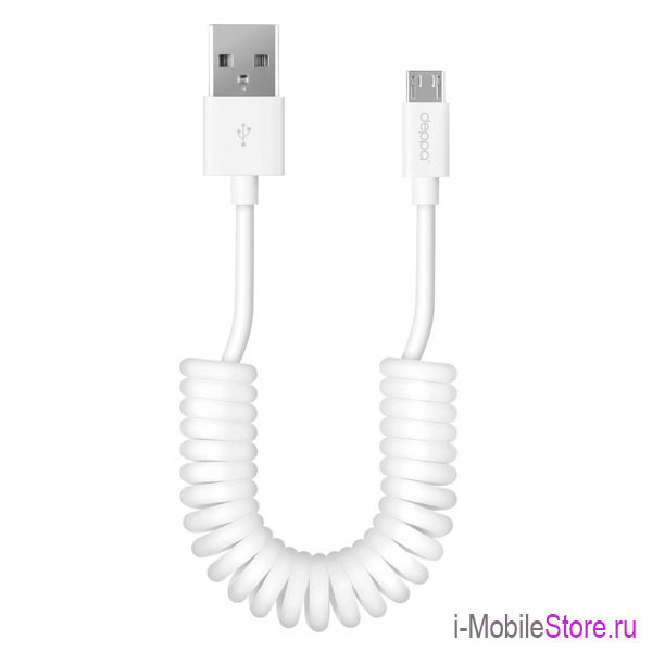 Deppa USB micro USB (1,5 м) витой, белый 72122