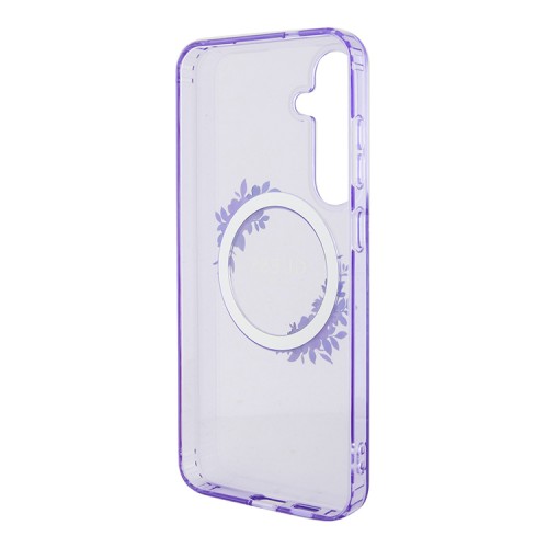 Guess для Galaxy S24+ чехол PC/TPU Flowers Wreath Hard Purple (MagSafe)