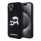 Karl Lagerfeld для iPhone 15 чехол Liquid Silicone NFT Karl & Choupette Head Hard Black (MagSafe)