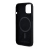Karl Lagerfeld для iPhone 15 чехол Liquid Silicone NFT Karl & Choupette Head Hard Black (MagSafe)