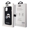 Karl Lagerfeld для iPhone 15 чехол Liquid Silicone NFT Karl & Choupette Head Hard Black (MagSafe)