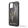Чехол Karl Lagerfeld Double layer Karl signature Hard Glass для iPhone 11 Pro, черный