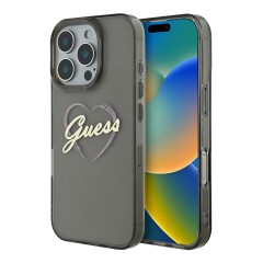 Guess для iPhone 16 Pro Max чехол PC/TPU Heart Black