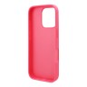 Karl Lagerfeld для iPhone 16 Pro Grained Monogram чехол с карманом для карты из PU кожи, фуксия