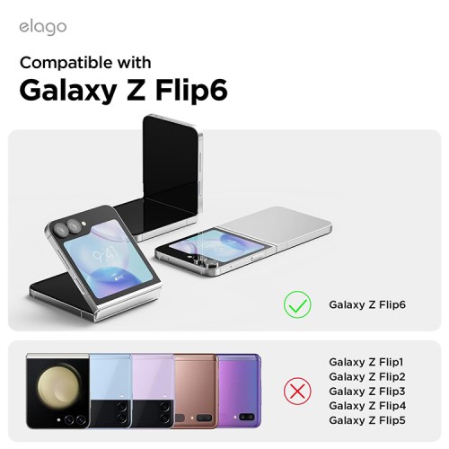 Elago для Galaxy Z Flip 6 чехол HYBRID (pc) Clear (Magnetic)