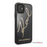 Чехол Karl Lagerfeld Double layer Karl signature Hard Glass для iPhone 11, черный