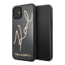 Чехол Karl Lagerfeld Double layer Karl signature Hard Glass для iPhone 11, черный