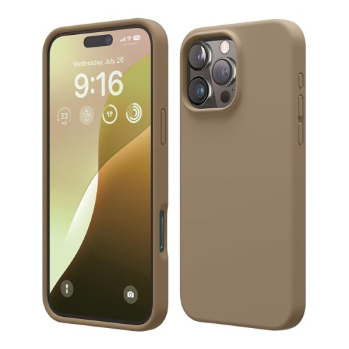 Elago для iPhone 16 Pro чехол Soft silicone (Liquid) Brown