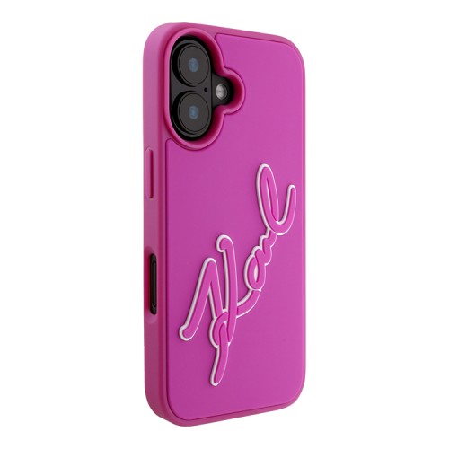 Karl Lagerfeld для iPhone 16 чехол 3D Rubber Bicolor Signature Hard Fuchsia