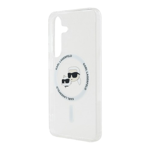 Karl Lagerfeld для Galaxy S25 чехол PC/TPU NFT Karl & Choup Head Metal camera Hard White (MagSafe)