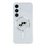 Karl Lagerfeld для Galaxy S25 чехол PC/TPU NFT Karl & Choup Head Metal camera Hard White (MagSafe)