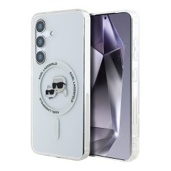 Karl Lagerfeld для Galaxy S25 чехол PC/TPU NFT Karl & Choup Head Metal camera Hard White (MagSafe)