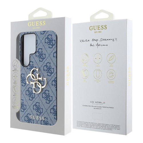 Guess для Galaxy S25 Ultra чехол PU 4G Big metal logo Hard Blue