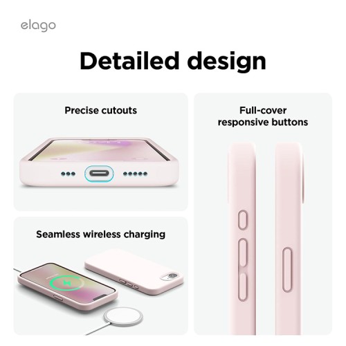 Elago для iPhone 16e чехол Soft silicone (Liquid) Lovely Pink