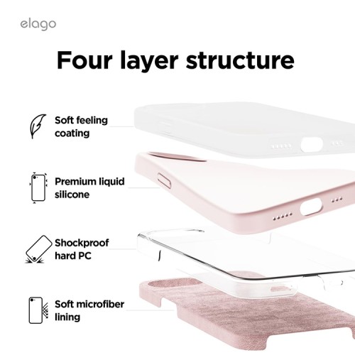 Elago для iPhone 16e чехол Soft silicone (Liquid) Lovely Pink