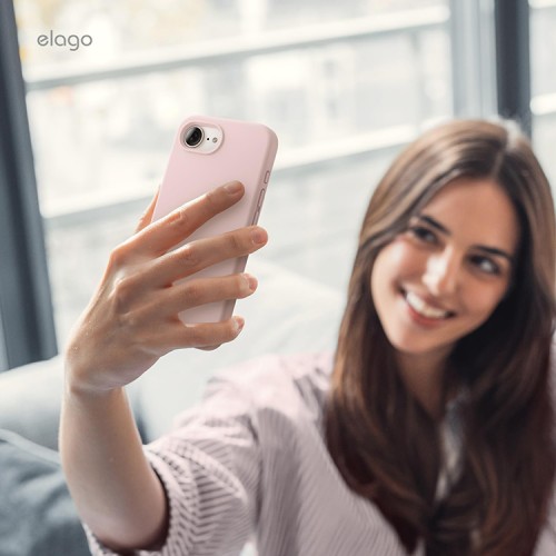 Elago для iPhone 16e чехол Soft silicone (Liquid) Lovely Pink