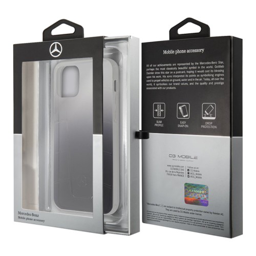 Mercedes чехол для iPhone 12 Pro Max, Transparent line Embossed Gradient