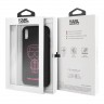 Чехол Karl Lagerfeld Liquid silicone Ikonik outlines Hard для iPhone XR, черный/розовый