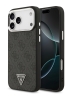 Guess для iPhone 17 Pro чехол PU 4G Triangle metal logo Silver camera Hard Black (MagSafe)