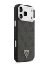 Guess для iPhone 17 Pro чехол PU 4G Triangle metal logo Silver camera Hard Black (MagSafe)