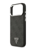 Guess для iPhone 17 Pro чехол PU 4G Triangle metal logo Silver camera Hard Black (MagSafe)