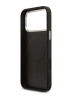 Guess для iPhone 17 Pro чехол PU 4G Triangle metal logo Silver camera Hard Black (MagSafe)