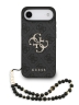 Guess для iPhone Air чехол PU 4G Big metal logo Hard + Pearl Hand Strap Black