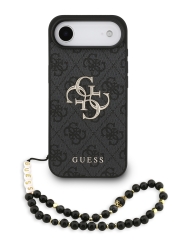 Guess для iPhone Air чехол PU 4G Big metal logo Hard + Pearl Hand Strap Black