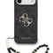 Guess для iPhone Air чехол PU 4G Big metal logo Hard + Pearl Hand Strap Black