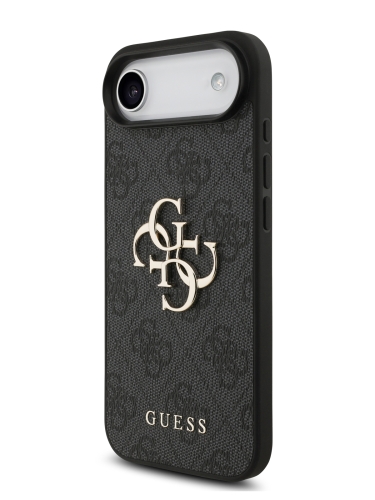 Guess для iPhone Air чехол PU 4G Big metal logo Hard + Pearl Hand Strap Black