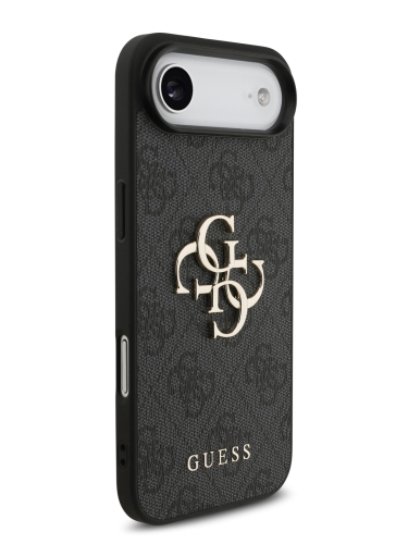 Guess для iPhone Air чехол PU 4G Big metal logo Hard + Pearl Hand Strap Black