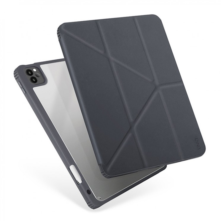 Чехол Uniq Moven Anti-microbial для iPad Pro 12.9 (2022/21) с отсеком для стилуса, серый