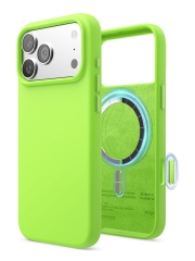Elago для iPhone 17 Pro Max чехол Magnetic Silicone Lime Green (MagSafe)