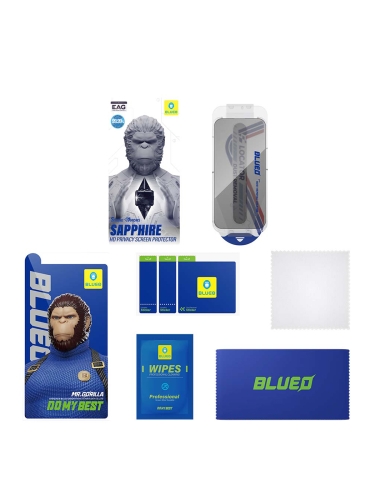 BlueO стекло защитное для iPhone 17 Pro Max/16 Pro Max, SAPPHIRE Privacy Black (+installerPro)