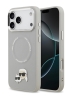 Karl Lagerfeld для iPhone 17 Pro чехол PU NFT Karl & Choup heads Metal pin & Cam Hard Grey (MagSafe)