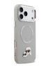 Karl Lagerfeld для iPhone 17 Pro чехол PU NFT Karl & Choup heads Metal pin & Cam Hard Grey (MagSafe)