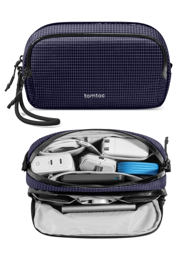Tomtoc Travel сумка для аксессуаров Light-T12 Electronic Accessory Pouch M 1.8L Navy Blue