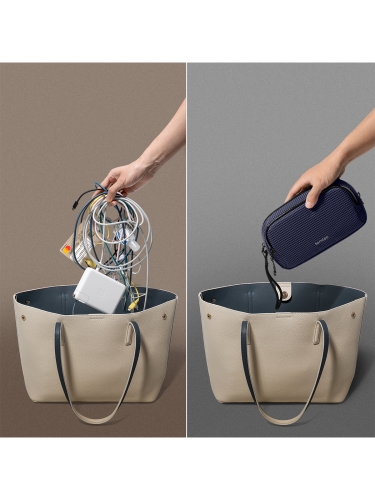 Tomtoc Travel сумка для аксессуаров Light-T12 Electronic Accessory Pouch M 1.8L Navy Blue