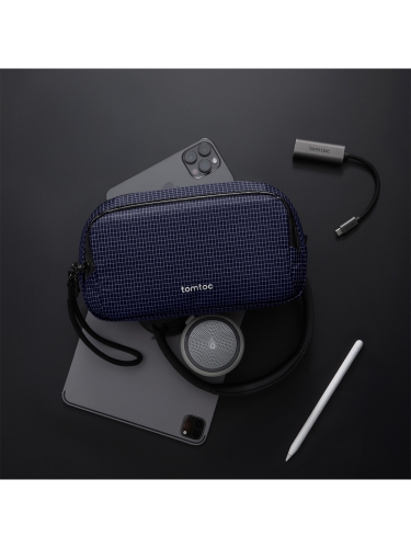 Tomtoc Travel сумка для аксессуаров Light-T12 Electronic Accessory Pouch M 1.8L Navy Blue