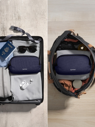 Tomtoc Travel сумка для аксессуаров Light-T12 Electronic Accessory Pouch M 1.8L Navy Blue