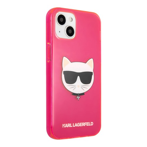 Чехол Karl Lagerfeld TPU FLUO Choupette Hard для iPhone 13, розовый