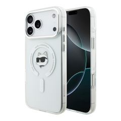 Karl Lagerfeld для iPhone 17 Pro Max чехол IML NFT Choupette Head Metal camera белый (MagSafe)