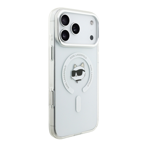 Karl Lagerfeld для iPhone 17 Pro Max чехол IML NFT Choupette Head Metal camera прозрачный (MagSafe)