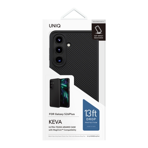 Uniq для Galaxy S26+ чехол KEVA Kevlar Carbon Black (MagSafe)